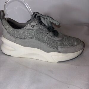 UGG Gray Quilted Sneakers with Cream Sole